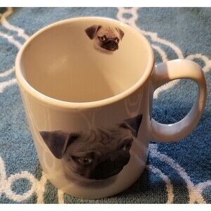 Pug Mug Coffee Tea Cup Mug Dog Puppy XL White Picture Pugs Dog Collectible Mug